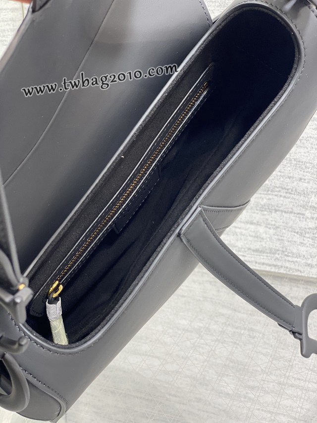 Dior专柜新款迪奥顶级原单原厂皮黑色磨砂大号经典马鞍包 djfk1080
